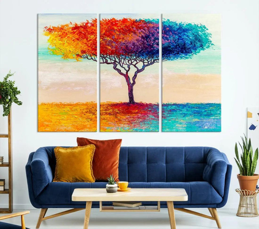 Abstract Oil Painting Tree of Life Large Wall Art Canvas Print