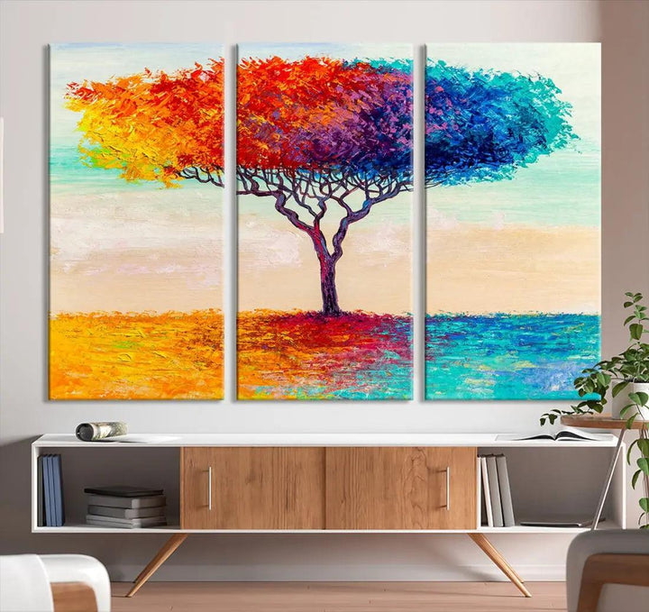 Abstract Oil Painting Tree of Life Large Wall Art Canvas Print