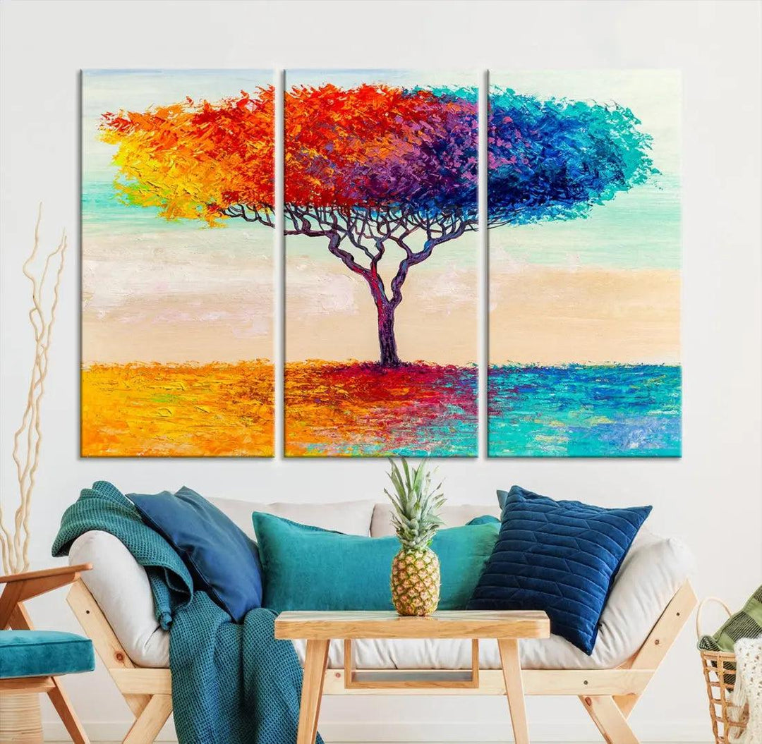 Abstract Oil Painting Tree of Life Large Wall Art Canvas Print