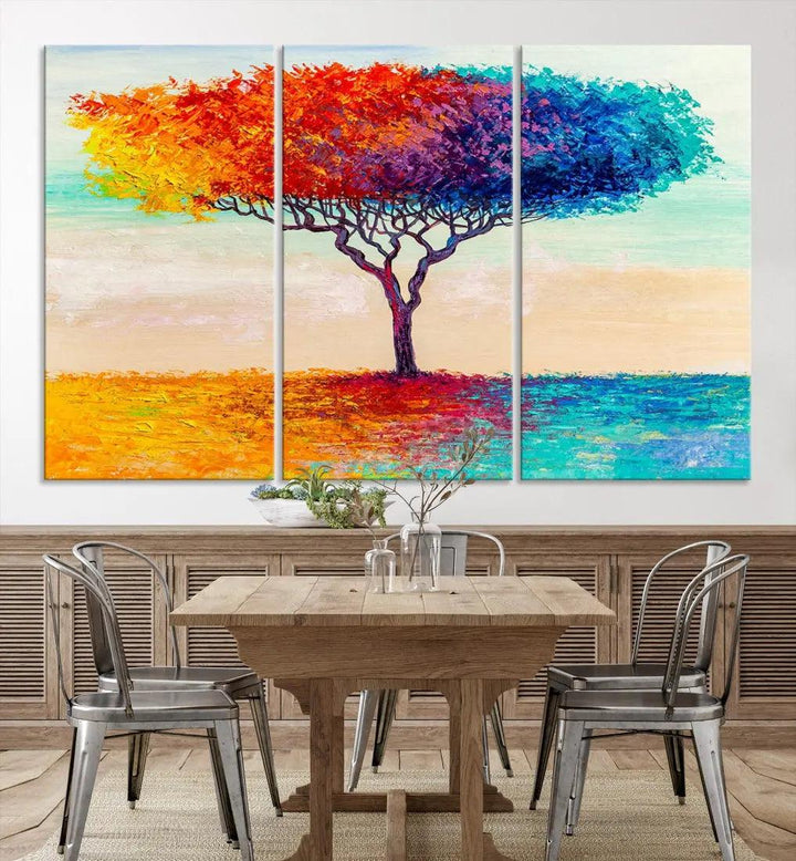 Abstract Oil Painting Tree of Life Large Wall Art Canvas Print