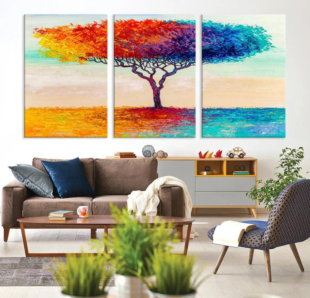 Abstract Oil Painting Tree of Life Large Wall Art Canvas Print