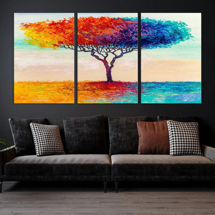 Abstract Oil Painting Tree of Life Large Wall Art Canvas Print