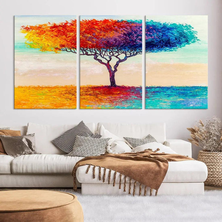 Abstract Oil Painting Tree of Life Large Wall Art Canvas Print