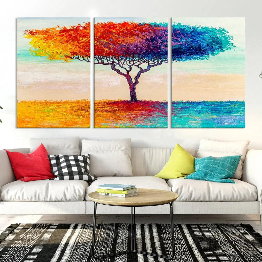 Abstract Oil Painting Tree of Life Large Wall Art Canvas Print