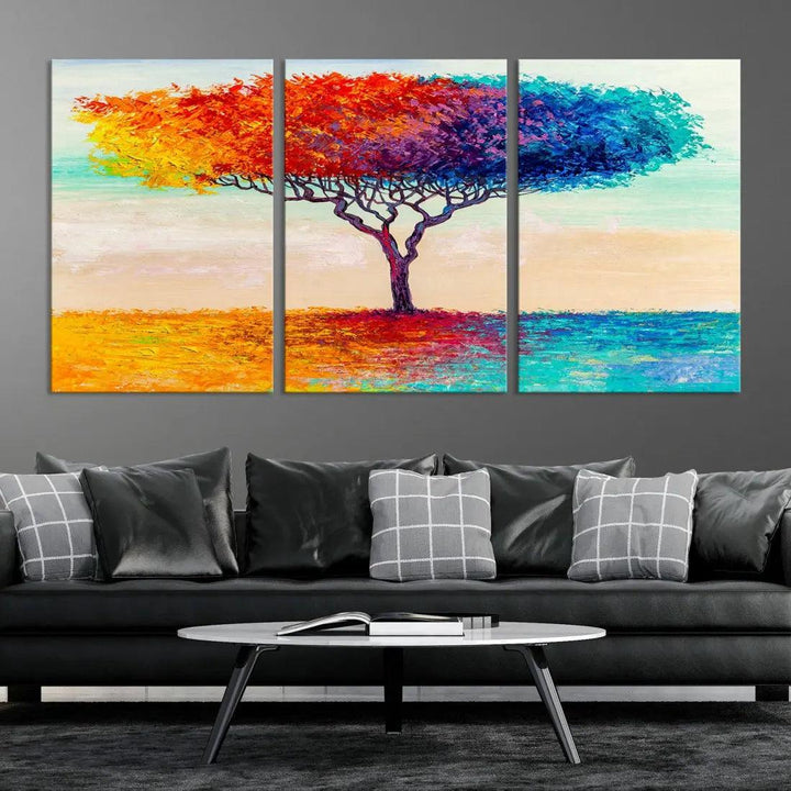 Abstract Oil Painting Tree of Life Large Wall Art Canvas Print