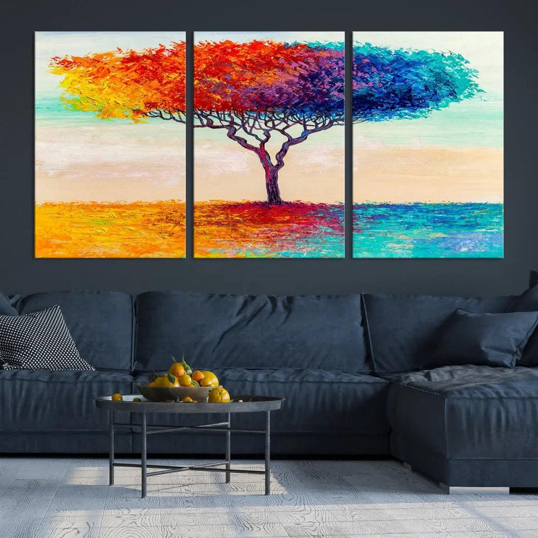 Abstract Oil Painting Tree of Life Large Wall Art Canvas Print