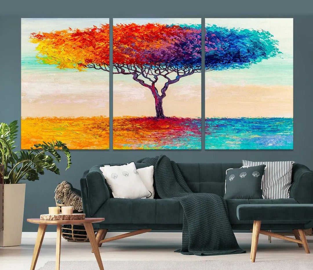 Abstract Oil Painting Tree of Life Large Wall Art Canvas Print