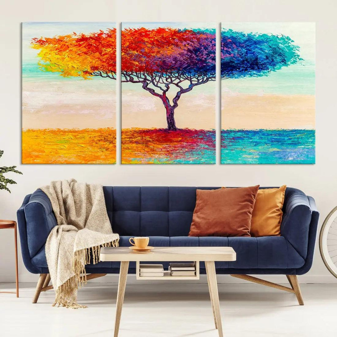 Abstract Oil Painting Tree of Life Large Wall Art Canvas Print