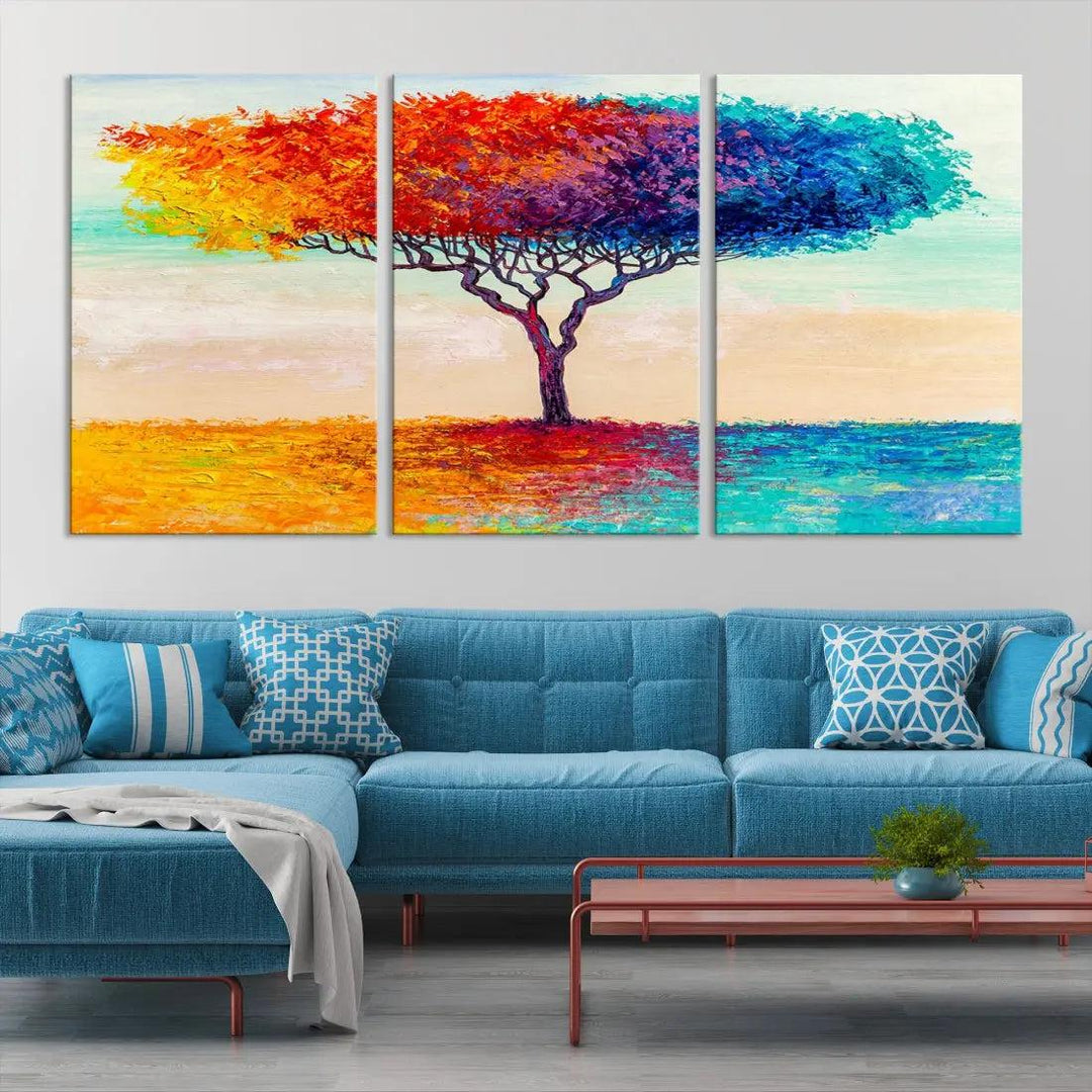 Abstract Oil Painting Tree of Life Large Wall Art Canvas Print