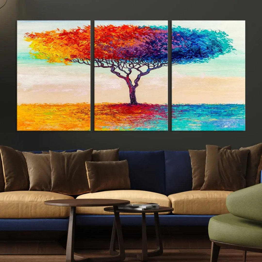 Abstract Oil Painting Tree of Life Large Wall Art Canvas Print