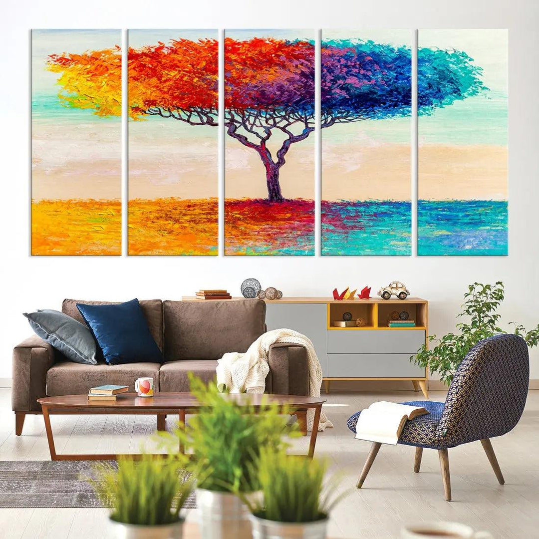 Abstract Oil Painting Tree of Life Large Wall Art Canvas Print