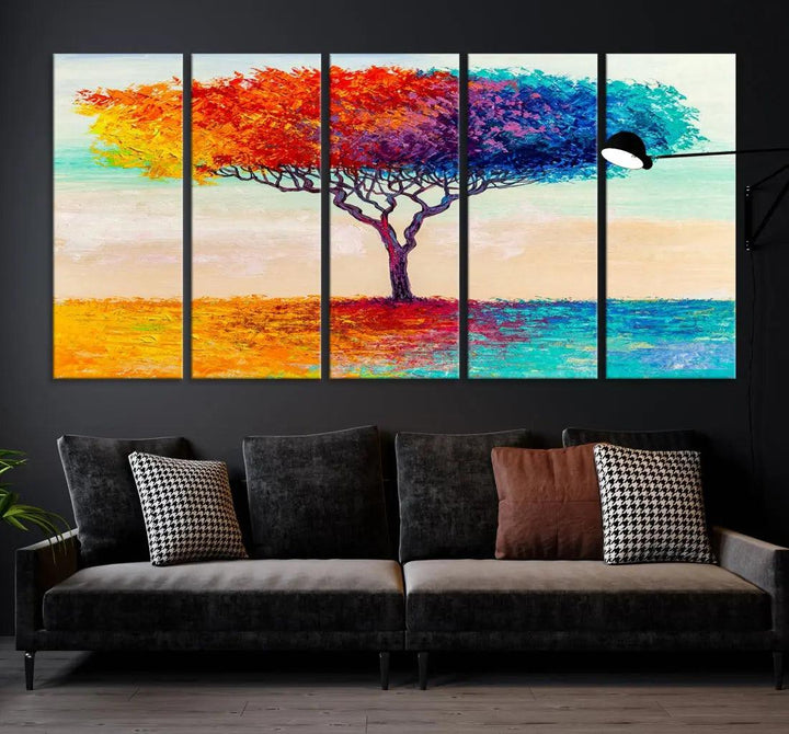 Abstract Oil Painting Tree of Life Large Wall Art Canvas Print