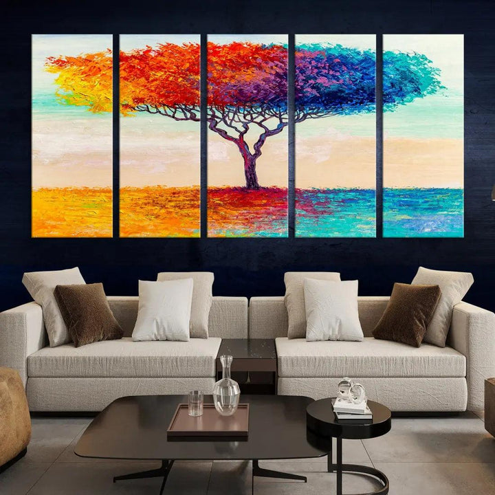 Abstract Oil Painting Tree of Life Large Wall Art Canvas Print