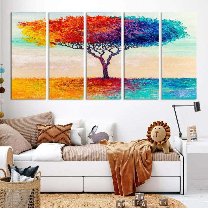 Abstract Oil Painting Tree of Life Large Wall Art Canvas Print