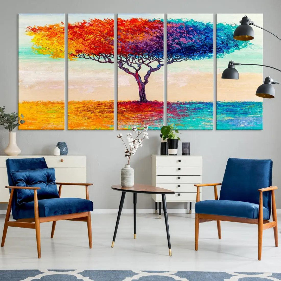 Abstract Oil Painting Tree of Life Large Wall Art Canvas Print