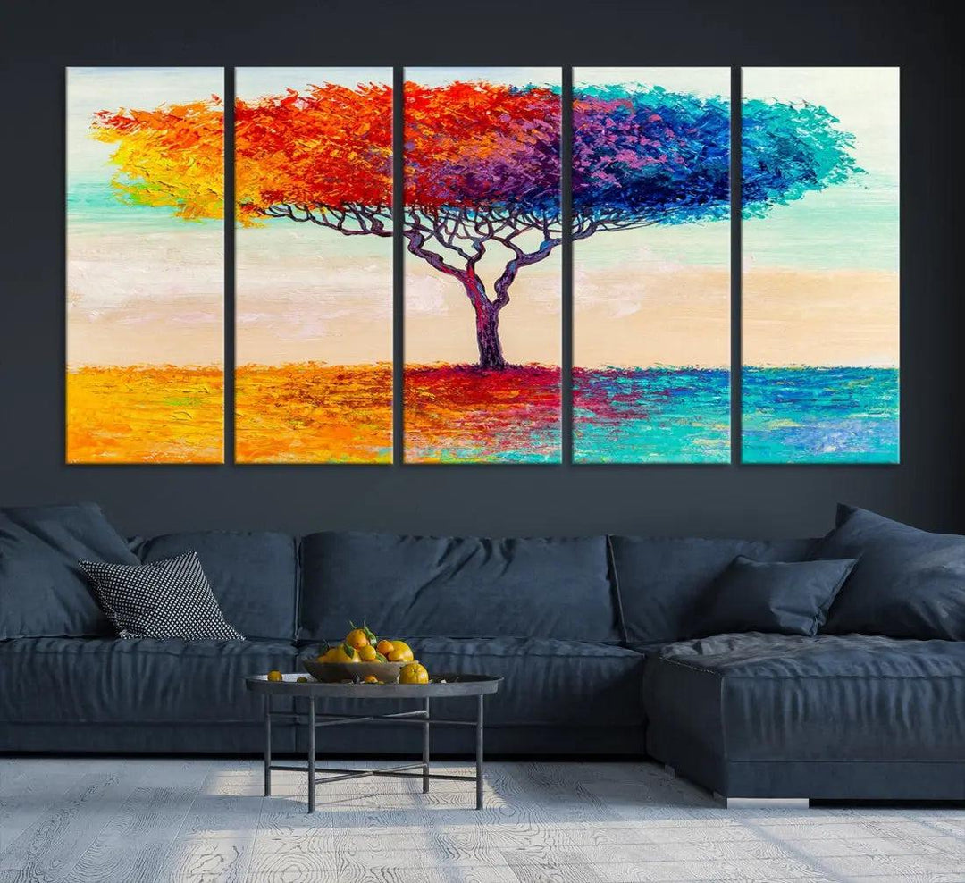 Abstract Oil Painting Tree of Life Large Wall Art Canvas Print