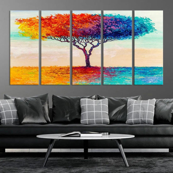 Abstract Oil Painting Tree of Life Large Wall Art Canvas Print