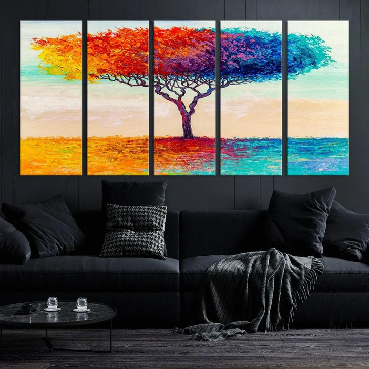 Abstract Oil Painting Tree of Life Large Wall Art Canvas Print