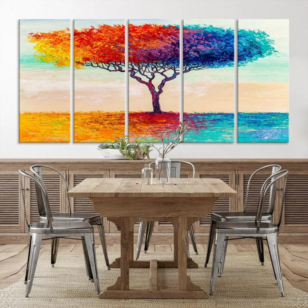 Abstract Oil Painting Tree of Life Large Wall Art Canvas Print