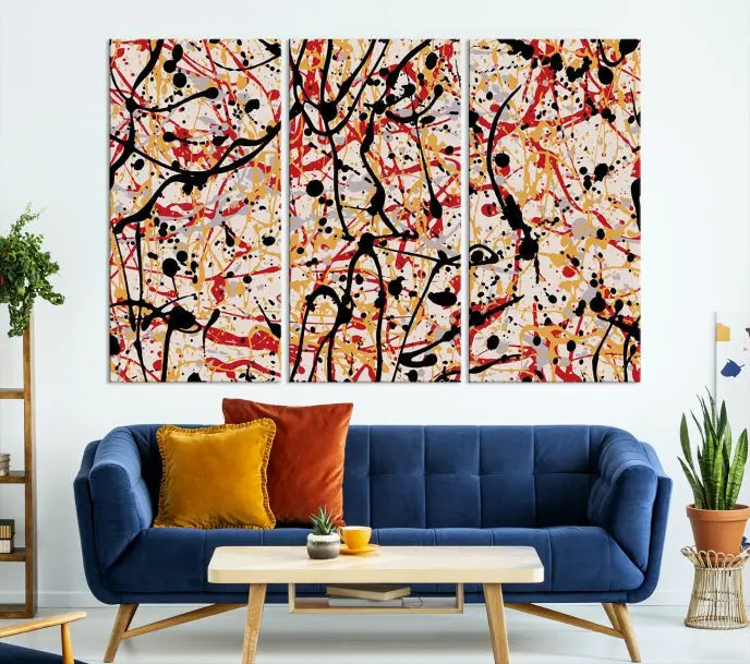 Abstract Splash Inks Large Canvas Wall Art Print Modern Marble Artwork