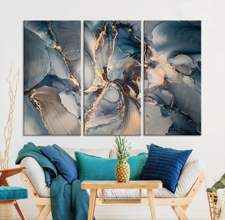 Abstract Wall Art Painting on Canvas Large Wood Framed Print