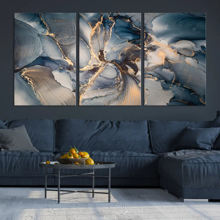 Abstract Wall Art Painting on Canvas Large Wood Framed Print