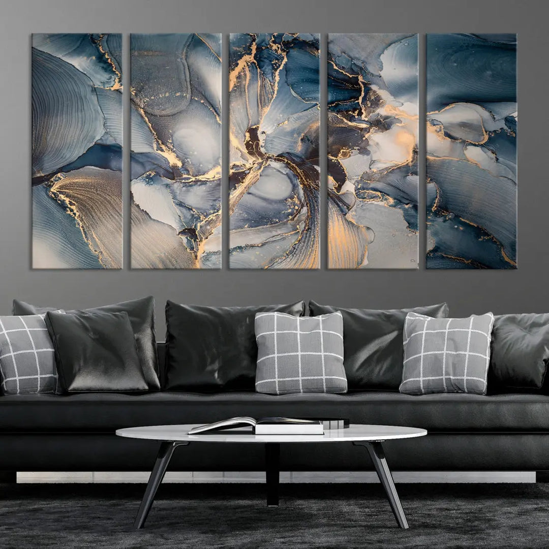 Abstract Wall Art Painting on Canvas Large Wood Framed Print