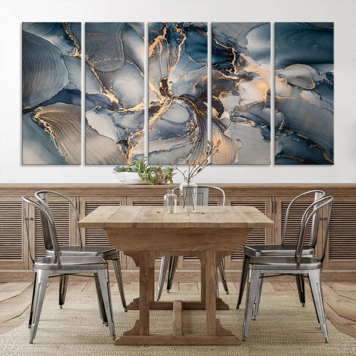 Abstract Wall Art Painting on Canvas Large Wood Framed Print