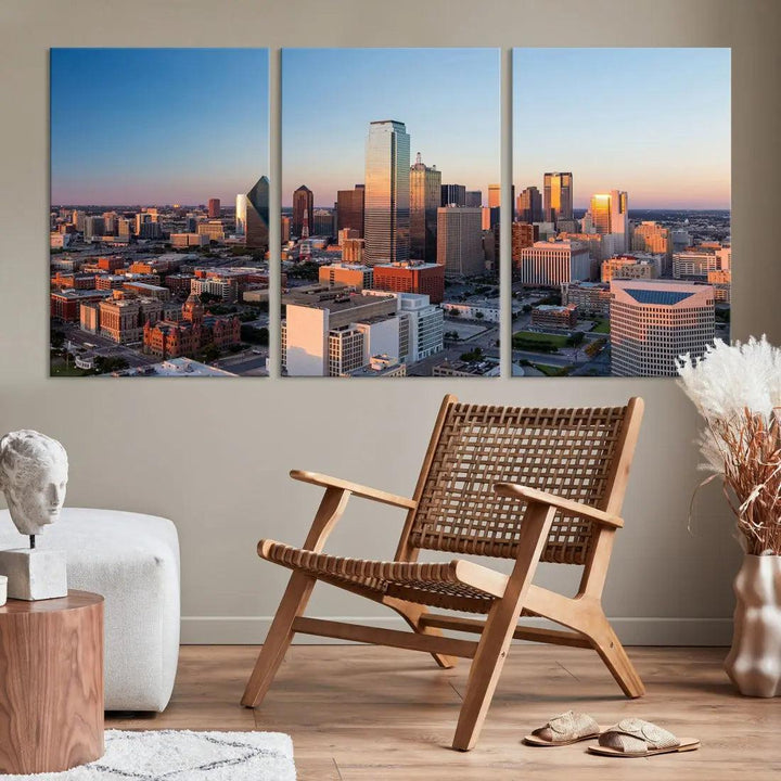 Aerial Dallas Photography Canvas Wall Art Cityscape View Canvas Print