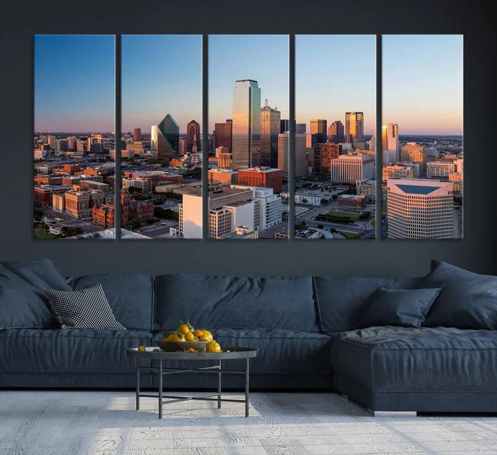 Aerial Dallas Photography Canvas Wall Art Cityscape View Canvas Print