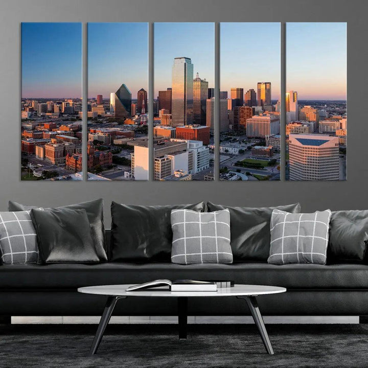 Aerial Dallas Photography Canvas Wall Art Cityscape View Canvas Print