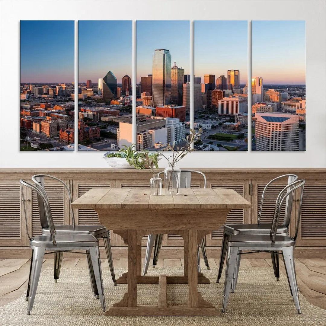 Aerial Dallas Photography Canvas Wall Art Cityscape View Canvas Print