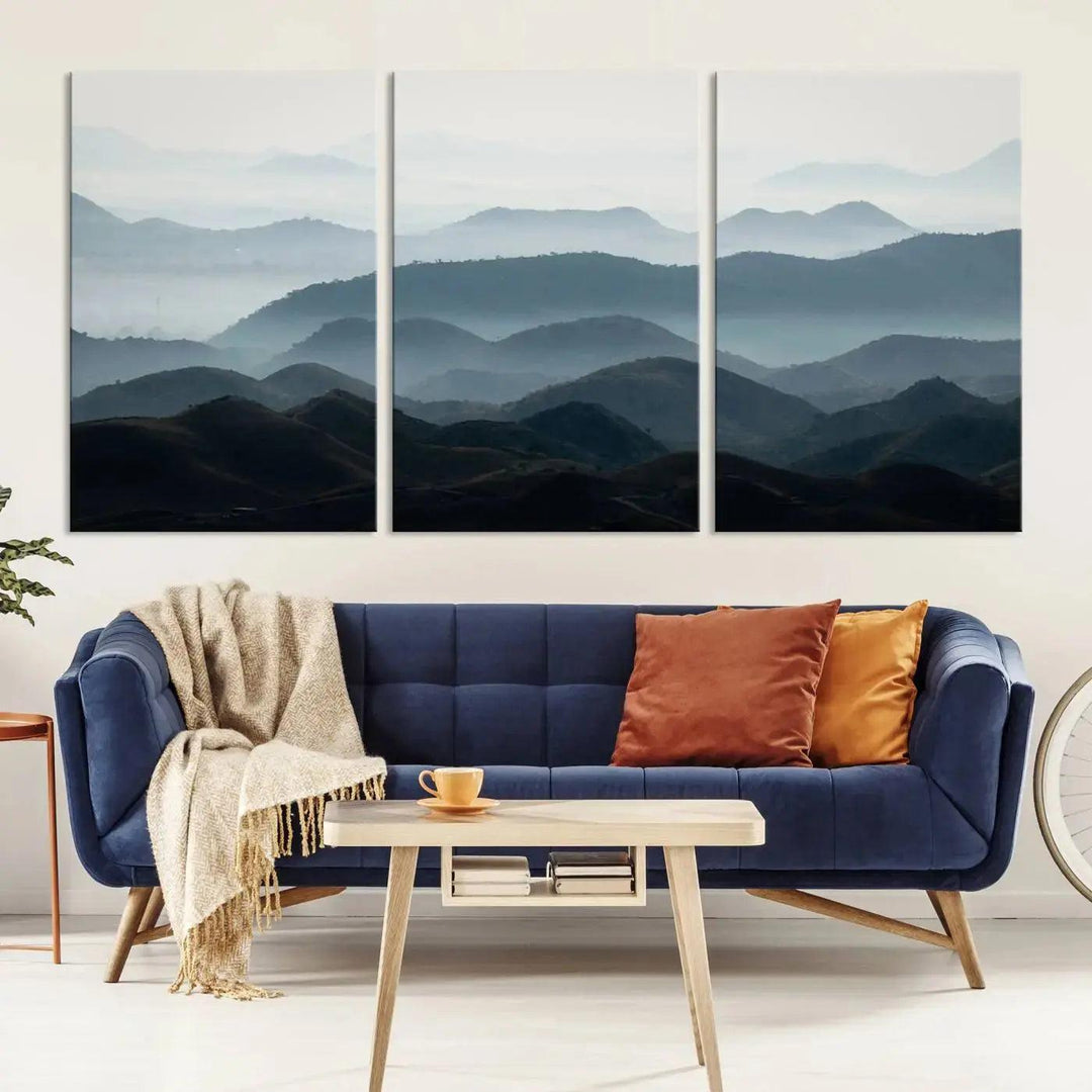 Amazing Landscape Photograph Foggy Forest Wall Art Large Canvas Print