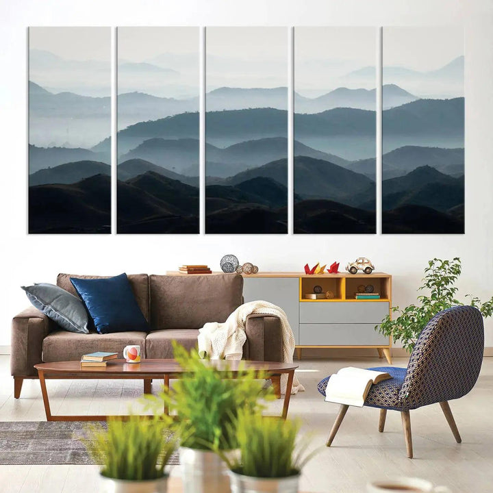 Amazing Landscape Photograph Foggy Forest Wall Art Large Canvas Print