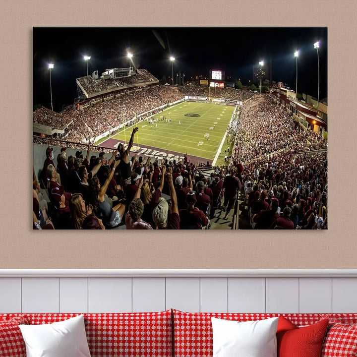 American Football Wall Art Canvas Print, Stadium Sport Wall Art Print