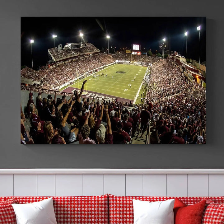 American Football Wall Art Canvas Print, Stadium Sport Wall Art Print