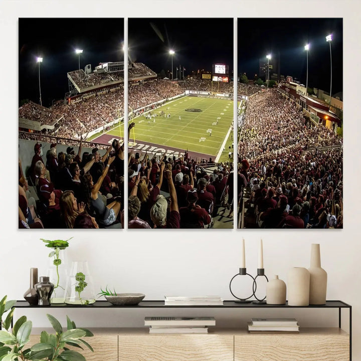 American Football Wall Art Canvas Print, Stadium Sport Wall Art Print