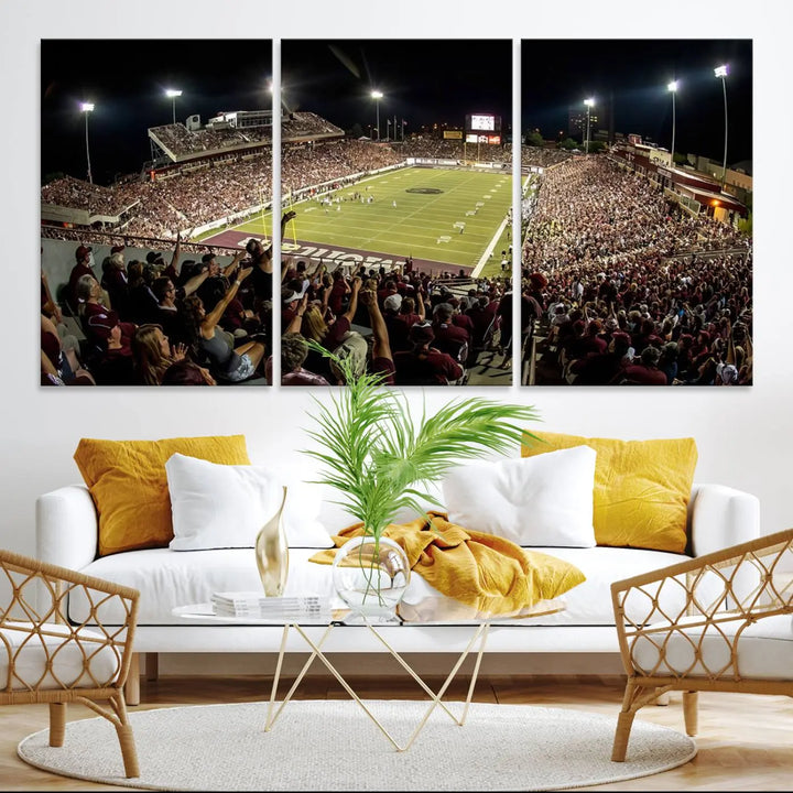 American Football Wall Art Canvas Print, Stadium Sport Wall Art Print