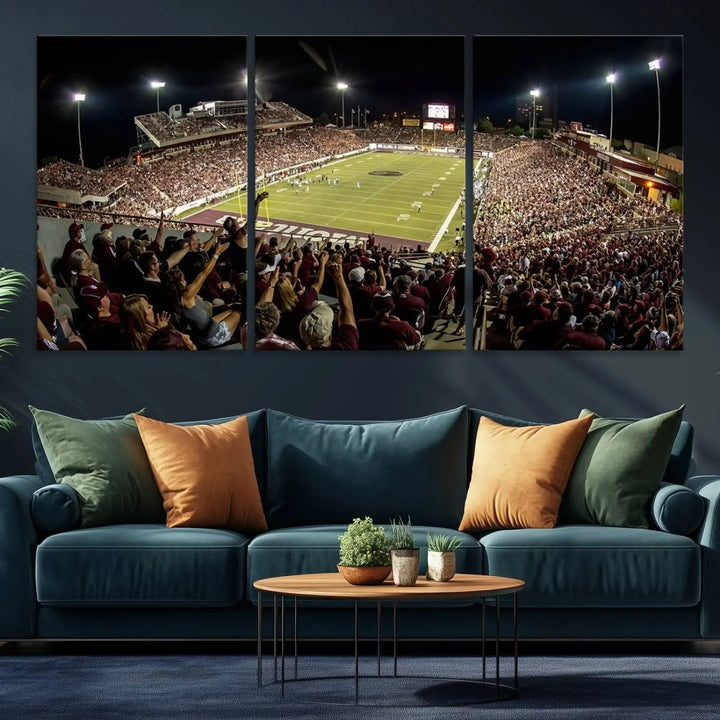 American Football Wall Art Canvas Print, Stadium Sport Wall Art Print