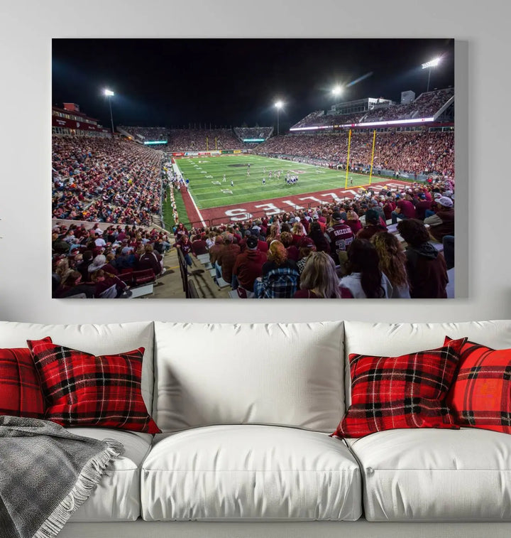 American Football Wall Art Canvas Print, Stadium Sport Wall Art Print