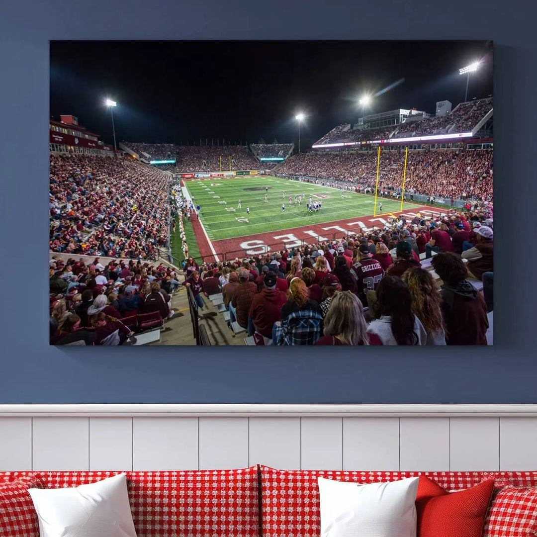 American Football Wall Art Canvas Print, Stadium Sport Wall Art Print