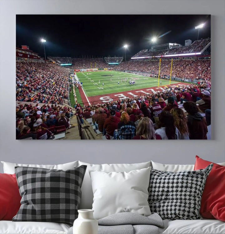 American Football Wall Art Canvas Print, Stadium Sport Wall Art Print