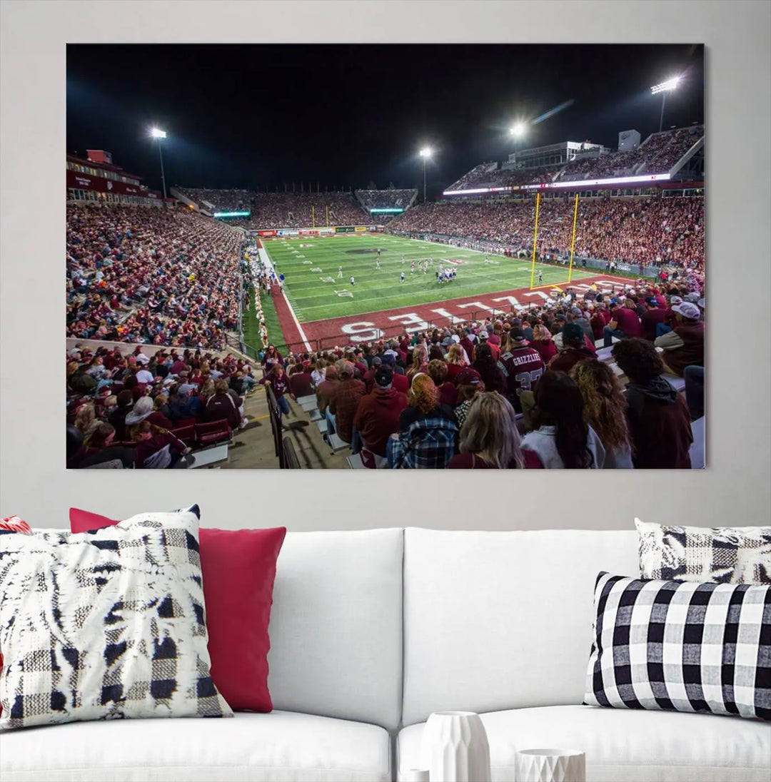 American Football Wall Art Canvas Print, Stadium Sport Wall Art Print