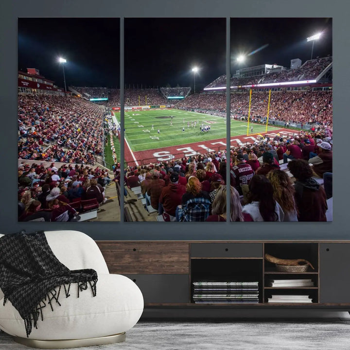 American Football Wall Art Canvas Print, Stadium Sport Wall Art Print