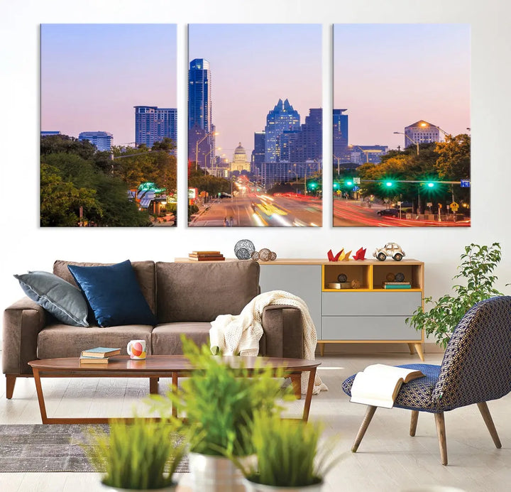 Austin City Photo Print Framed Large Canvas Wall Art Print Skyline Artwork