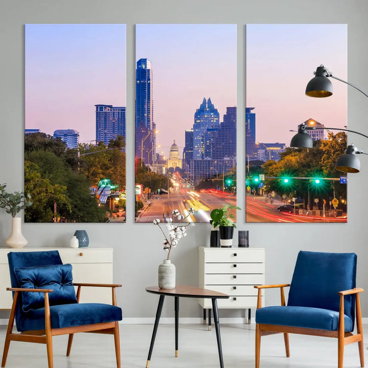 Austin City Photo Print Framed Large Canvas Wall Art Print Skyline Artwork