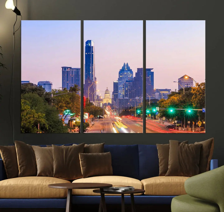 Austin City Photo Print Framed Large Canvas Wall Art Print Skyline Artwork