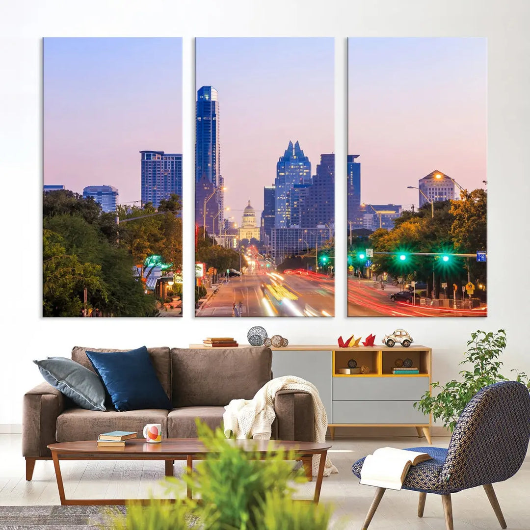 Austin City Photo Print Framed Large Canvas Wall Art Print Skyline Artwork