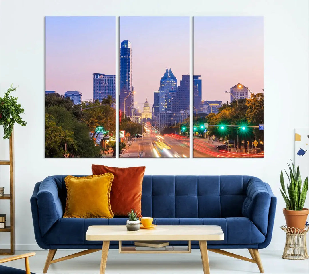 Austin City Photo Print Framed Large Canvas Wall Art Print Skyline Artwork