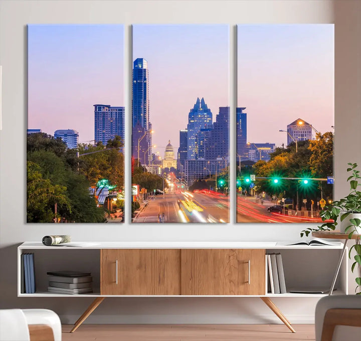 Austin City Photo Print Framed Large Canvas Wall Art Print Skyline Artwork